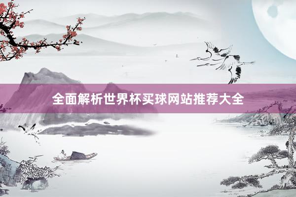 全面解析世界杯买球网站推荐大全